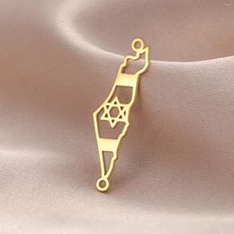 Colliers pendants eueavan 5pcs étoiles de david map juive judaica en acier inoxydable charmes collier joaille