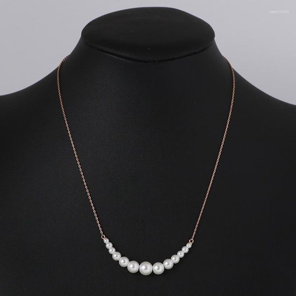 Pendentif Colliers Europe et Amérique Simple Dégradé Perle Élégant Doux Japonais Coréen Collier Pour Les Femmes