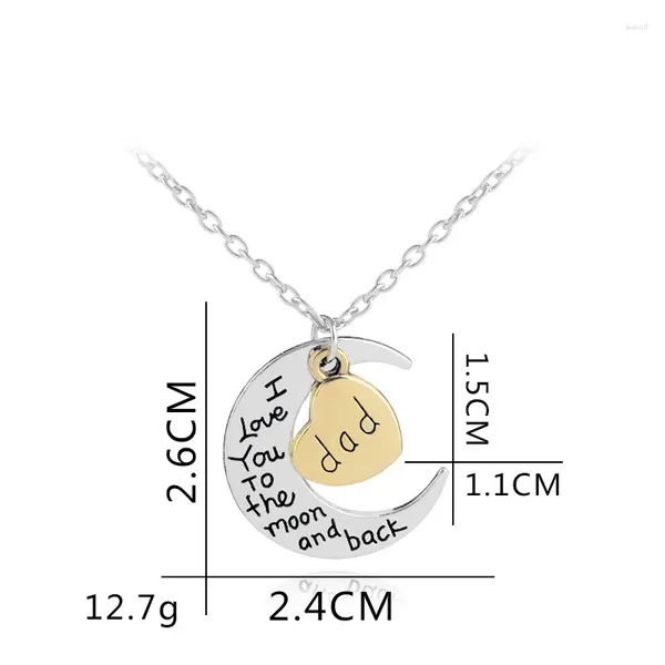 Pendentif Colliers Europe et États-Unis Bijoux Saint Valentin Love Moon I You Collier des membres de la famille