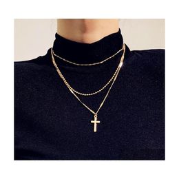 Colliers de pendentif Europe Bijoux de mode pour femmes Collier Collier Mtilayer Chaînes Sweater 3761 Q2 DROP DIVRITEUR PENDANTS DHHEY