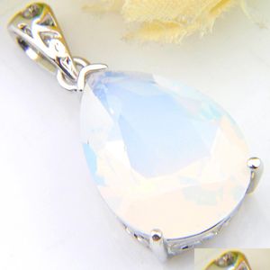 Hangende kettingen Europa Sieraden Water Drop White Moonstone edelstenen Sier Kettingen USA Israël Bruiloftinslag Hanger en levering 20 DH6SC