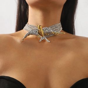 Colliers pendants Américain européen exagéré de design Glaw Chain Collar Personnalité créative Collier d'oiseau à mode.