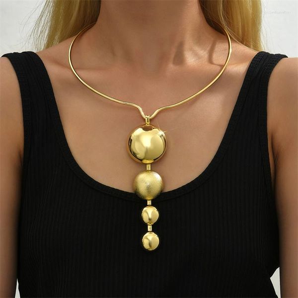 Pendentif Colliers Bijoux Transfrontaliers Européens Et Américains De Mode Minimaliste Alliage Géométrique Collier Circulaire Collier