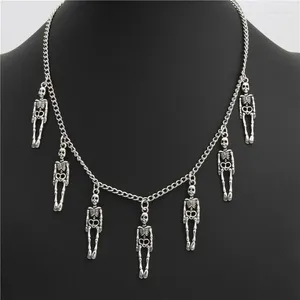 Pendentif Colliers Européen et américain Halloween Crâne Squelette Collier Punk Gothique Bijoux Sombres En Gros Vintage Boucles D'oreilles Femmes Hommes