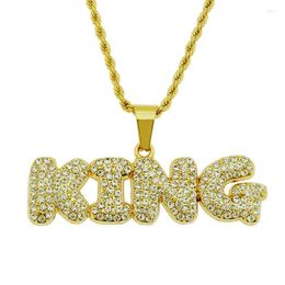 Pendentif Colliers Hip-Hop Européen Et Américain Hommes Lettre Roi Collier Marque Créative Bijoux De ModePendentif