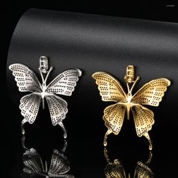 Hangende kettingen Europese en Amerikaanse micro-ingelegde zirkoon vlinder hiphop sieraden rap hipster ketting