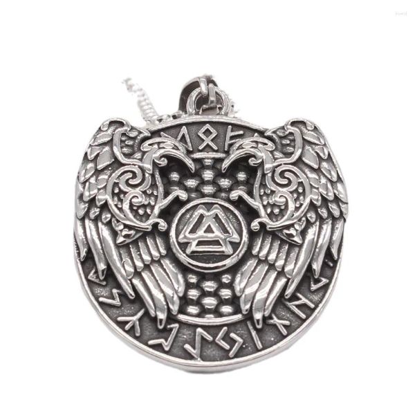 Collares colgantes Personalidad europea y americana Vintage Viking Eagle Cadena de acero inoxidable para hombres