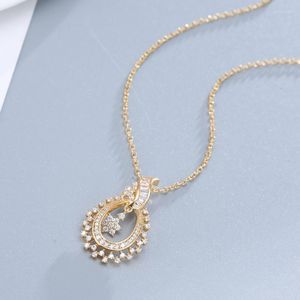 Pendentif Colliers Européenne Haute Qualité Goutte D'eau Pentagone ZIRCON COLLIER Femme Romantique Fête De Mariage Cadeau Mariée Bijoux