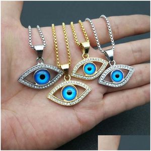 Colliers pendentif mauvais œil collier yeux bleus chanceux Amet colliers protection bijoux livraison directe bijoux colliers pendentifs Dhvfo