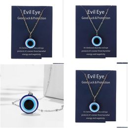 Collares pendientes Evil Eye Colgantes Collar Ojos azules Collares Símbolo de la suerte Joyería de moda Entrega directa Dhvvu