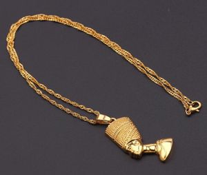 Hanger Kettingen Exotische Egyptische Koningin Nefertiti Voor Vrouwen Mannen Sieraden Goud Kleur Hele Sieraden Afrikaanse GiftPendant6897188