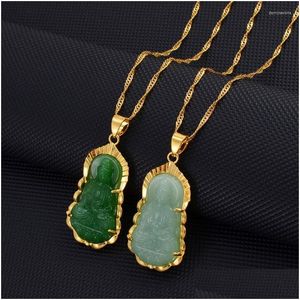 Hanger Kettingen Prachtige Boeddhistische Imitatie Jade Guanyin Boeddhabeeld Ketting Voor Mannen En Vrouwen Relius Amet Sieraden Drop Levering Otryb