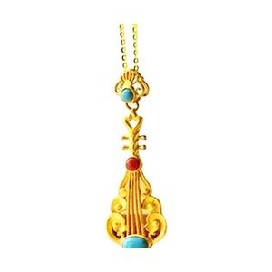 Hangende kettingen prachtige Chinese charme ambachten dames sieraden accessoires ingelegd turquoise zuidelijke rode persoonlijkheid pipa temperame dhdbq