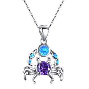 Hangende kettingen prachtige schattige krab dieren kristallen ketting voor vrouwelijke sieraden accessoires Boheemse verklaring mode opaal halsblaas