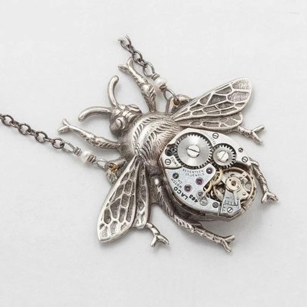 Pendentif Colliers Exquis Mode Alliage Mécanique Insecte Crabe Animal Collier Vintage Steampunk Montre Chaîne Pour Hommes Bijoux