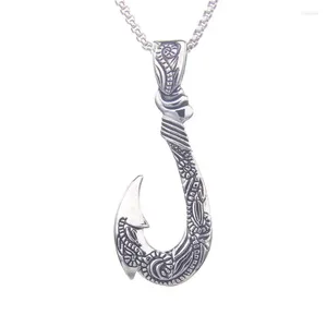 Pendentif Colliers Exquis Rétro Aged Navy Fishhook Collier en acier inoxydable pour hommes et femmes Casual Pull Chaîne Amis de pêche