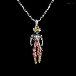 Pendentif Colliers Exquis Rétro Jaune Cheveux Guerrier Musclé Collier Hommes Tendance Anime Cosplay Accessoires Poupée Bijoux Cadeau