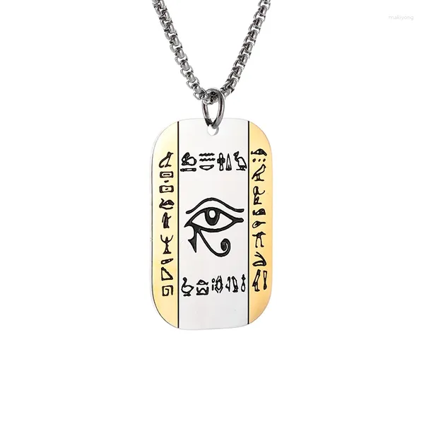 Pendentif Colliers Exquis en acier inoxydable Eye of Horus Collier pour hommes et femmes Lucky Amulet Bijoux