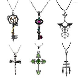 Hanger kettingen prachtige damesuitrusting sleutel ketting gotische schedel punk zwart cross party casual mode sieraden accessoires