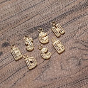 Pendentif Colliers EYIKA 26 lettres pendentifs initiales Zircon Rock Candy Alphabet pour collier faisant des fournitures Hiphop bijoux accessoires