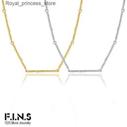 Colliers pendants F. I.N.S Corée Bar irrégulière Real S925 Collier en argent sterling simple branche Clavik Clavik Fashion minimaliste bijoux exquis Q240426
