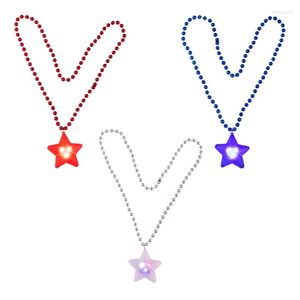 Hanger Kettingen F19D Knipperende LED Light Up Star Ketting Party Favor Accessoire voor decoratie