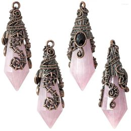 Colliers pendants à facettes Prémage hexagonal Stone cristalline pour collier bijourie fabriquant des accessoires de bricolage unisexe