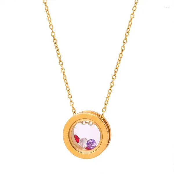 Pendentif Colliers Prix Usine Cercle Collier Classique 18K Plaqué Or En Acier Inoxydable Couples Cadeaux Bijoux