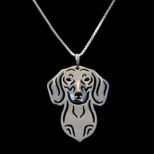 Collares colgantes Venta de fábrica Joyería Metal Dachshund Perro para amantes Pet Drop