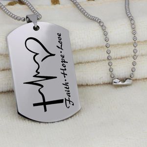 Hanger Kettingen Geloof Hoop Liefde Roestvrij Stalen Ketting Inspirerend Jezus Schrift Citaat Christelijke Mode-sieraden YP8863