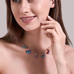 Collares colgantes Collar de mariposa de fantasía Gargantilla vintage Clavícula para mujer Joyería Colgantes Encantos de verano Joyería CF3254E