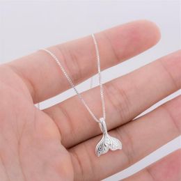 Hanger Kettingen Fashio Sliver Leuke Sieraden Walvis Staart Vis Charme Voor Vrouwen Zeemeermin Hangers Verjaardag GiftsPendant257H