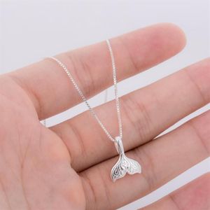 Pendentif Colliers Mode Argent Mignon Bijoux Baleine Queue Poisson Charme Pour Femmes Sirène Pendentifs Cadeaux D'anniversairePendant177g