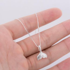 Pendant Necklaces Fashio Sliver Cute Jewelry Whale Tail Fish Charm For Women Mermaid Pendants Birthday GiftsPendant