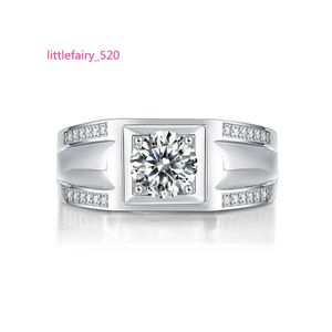 Pendentif Colliers Fashion 1ct 18K Gold Moissanite Ring S925 Wedding Ring for Men