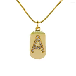 Colliers de pendentif mode 26 initiales lettres Collier de femmes CZ CZ Gold English Alphabet Nom personnalisé Couple de dames bijoux Cadeau