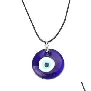 Pendentif Colliers Mode 30mm Evil Eye Pendentifs pour Femmes Hommes Turquie Yeux Bleus Chanceux Collier Ras Du Cou Bijoux Accessoires Drop Delive Dhkga