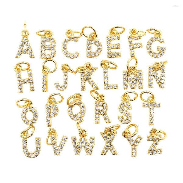 Pendentif Colliers Mode A-Z Lettre initiale Alphabet CZ Zircon Plaqué or pour femmes DIY Nom personnalisé Bijoux Collier Accessoires