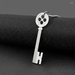 Anhänger Halsketten Mode All-Match Halskette Stahl Farbe Schlüssel Titan Halloween Geschenk Schmuck Lustig