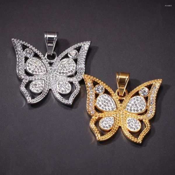 Collares pendientes Moda y accesorios de ropa de mujer creativa Joyería Acero inoxidable Hermosa mariposa