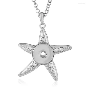 Pendentif Colliers Mode Beauté Starfish Métal Snap Collier 60 cm Fit 18mm Boutons Bijoux En Gros XL0153