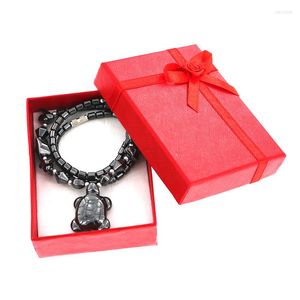 Pendentif Colliers Mode Noir Onyx Tortue Collier avec boîte-cadeau Femmes Animales Pierre Naturelle Filles Bijoux