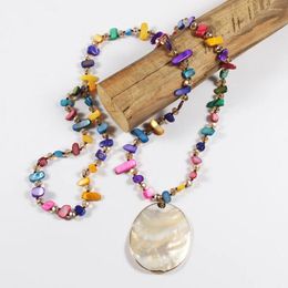 Colliers pendentifs Fashion Bohemian Bijoux Sheld Crystal Glass Perles Collier noué Collier Charme