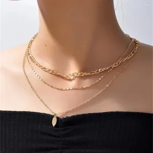 Hanger kettingen mode boho punk gouden kleur ketting geometrische pailletten ketting voor vrouwen vintage multilevel feest sieraden meisje's cadeau