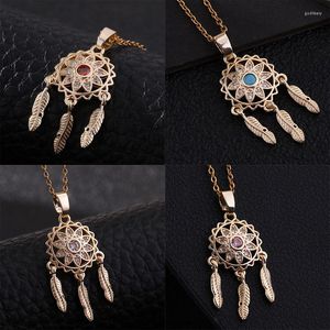 Hanger kettingen mode boho zirkon droom catcher ketting roestvrijstalen choker kraag sieraden verjaardagscadeaus voor vrouwen meisjes