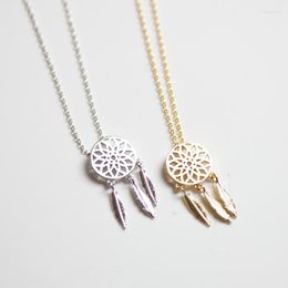 Pendentif Colliers Mode Charme Accessoires De Mariage Bijoux Bohème Plumes Collier Dream Catcher Neclace Pour Les Filles