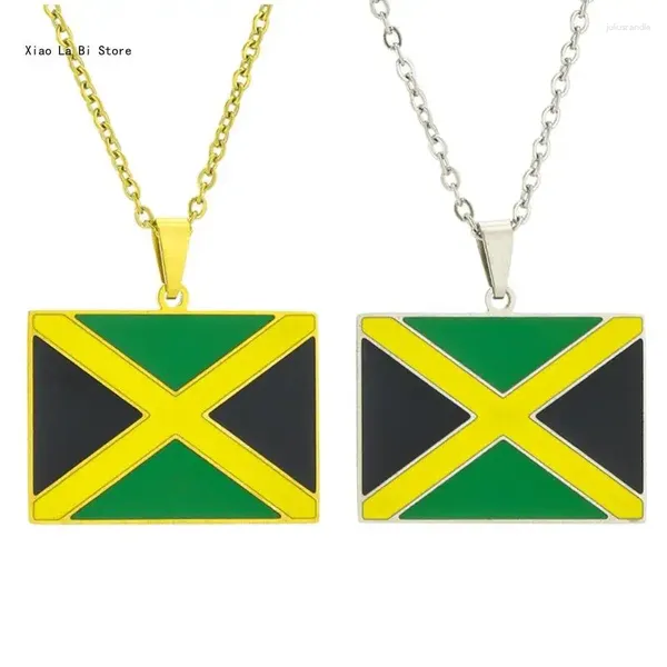 Collares colgantes collar de mapa de campo de moda para mujeres jamaica cultura de cadena de clavícula cultura diaria xxfd
