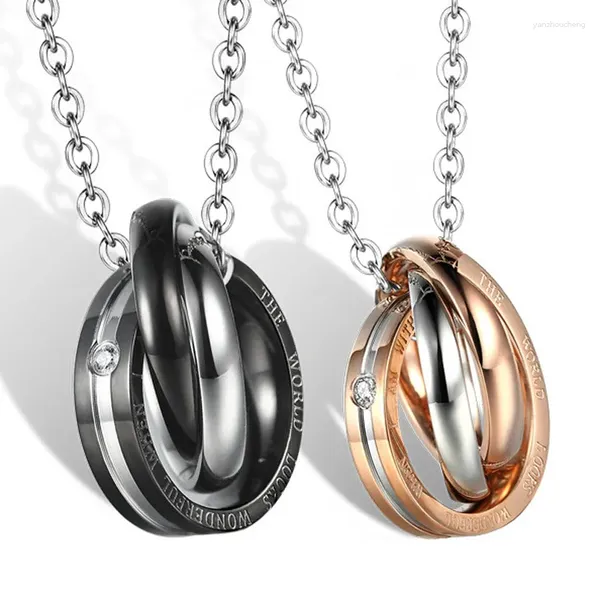 Collares colgantes Collar de pareja de moda para mujeres Romántico 316L Acero inoxidable Geométrico Amistad Joyería Regalo al por mayor