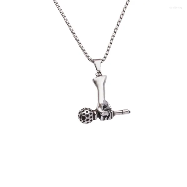 Pendentif Colliers Mode Creative Microphone Collier En Acier Inoxydable Hommes Dames Hip Hop Rock Wear Bijoux