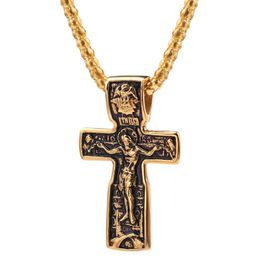 Hanger kettingen mode kruis ketting orthodoxe kerk christelijke sieraden goud kleur inri crucifix mannen charme lange ketting